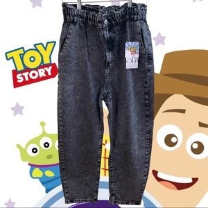 ZARA Disney PIXAR Toy Story Denim Collection Paper Bag Jeans Size 8